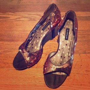 Brown Sequin Heels